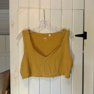 PacSun yellow crop tank/coverup